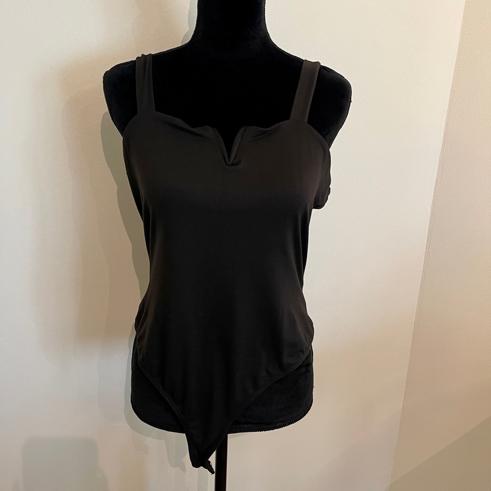 Abound Black V-Neck Tank Bodysuit Size Large BRAND NEW